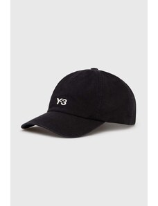 Памучна шапка с козирка Y-3 Dad Cap в черно с апликация IN2391