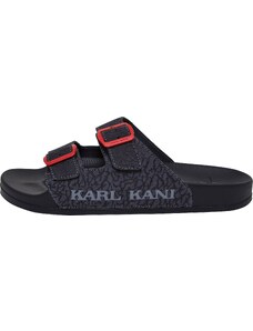 Karl Kani Чехли антрацитно черно / графитено сиво / оранжево-червено
