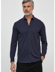 Памучна риза Armani Exchange мъжка в тъмносиньо със стандартна кройка с класическа яка 3DZCHQ ZJ8EZ