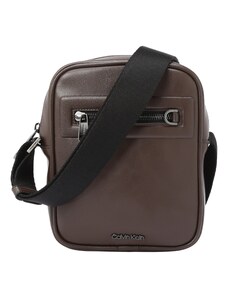 Calvin Klein Чанта за през рамо тип преметка шоколад / черно / сребърно