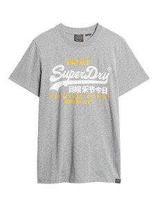 Superdry Тениска морскосиньо / светлосиво / оранжево / бяло