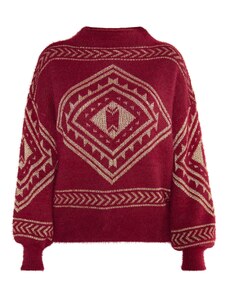usha FESTIVAL Пуловер светлобежово / карминено червено