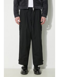 Памучен панталон Y-3 Workwear Cargo Pants в черно с кройка тип карго IN4345