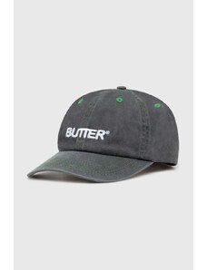 Памучна шапка с козирка Butter Goods Rounded Logo 6 Panel Cap в зелено с апликация BGQ1247004