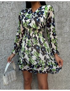 Creative Къса дамска рокля с флорален десен - код 21770 - 2