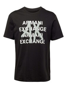 ARMANI EXCHANGE Тениска сиво / черно / бяло