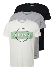 BLEND Тениска бежово / сив меланж / пастелно зелено / черно