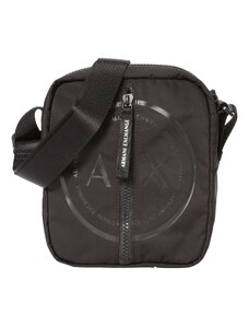 ARMANI EXCHANGE Чанта за през рамо тип преметка сиво / черно