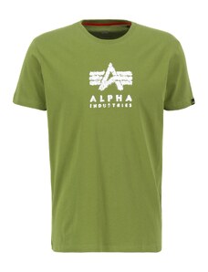 ALPHA INDUSTRIES Тениска зелено / киви / бяло
