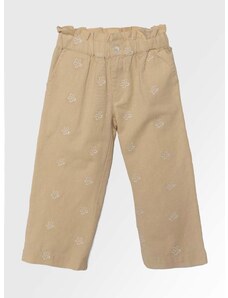 Детски панталон с лен zippy в бежово с десен