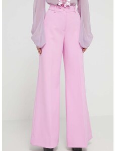 Панталон Blugirl Blumarine в розово с широка каройка, висока талия RA4129.T3191
