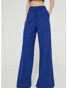 Панталон Blugirl Blumarine в синьо с широка каройка, висока талия RA4129.T3191