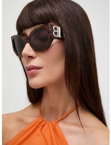 Слънчеви очила Balenciaga в кафяво BB0322S