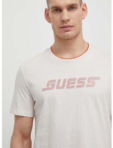 Памучна тениска Guess EGBERT в бежово с принт Z4GI11 I3Z14