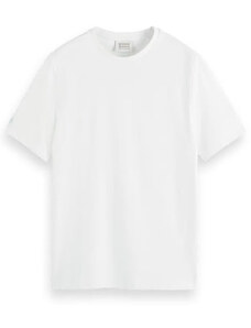 SCOTCH & SODA T-Shirt Cotton Linen 175657 SC0006 white