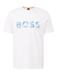 BOSS Тениска 'Ocean' светлосиньо / бяло