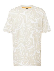 BOSS Тениска 'Ocean' бежово / бяло