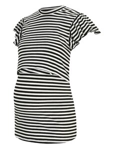 Only Maternity Тениска 'JADIE' черно / бяло