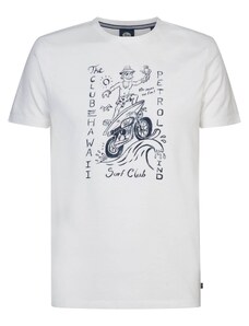 Petrol Industries Тениска морскосиньо / бяло