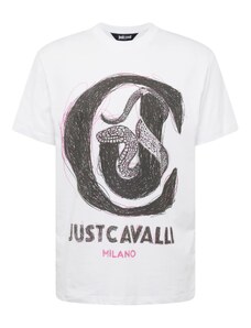 Just Cavalli Тениска розово / черно / бяло