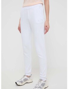Памучен спортен панталон Armani Exchange в бяло с изчистен дизайн 3DYP82 YJFDZ
