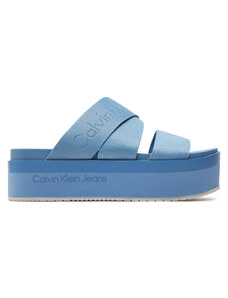 Чехли Calvin Klein Jeans Flatform Sandal Webbing In Mr YW0YW01361 Dusk Blue/Mediterranean Blue 0G0