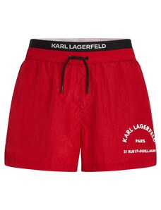 Karl Lagerfeld Шорти за плуване огнено червено / черно / бяло