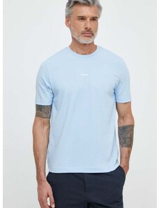 Тениска BOSS BOSS ORANGE в синьо с изчистен дизайн 50473278