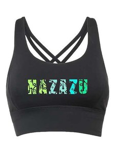 NAZAZU Дамски спортен сутиен с красив гръб от дишаща материя в черен цвят - NZZ 7021