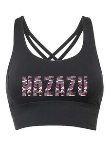 NAZAZU Дамски спортен сутиен с красив гръб от дишаща материя в черен цвят - NZZ 7019