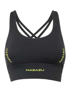 NAZAZU Дамски спортен сутиен с красив гръб от дишаща материя в черен цвят - NZZ 7017