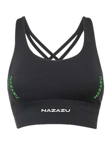 NAZAZU Дамски спортен сутиен с красив гръб от дишаща материя в черен цвят - NZZ 7012