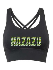 NAZAZU Дамски спортен сутиен с красив гръб от дишаща материя в черен цвят - NZZ 7020