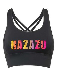 NAZAZU Дамски спортен сутиен с красив гръб от дишаща материя в черен цвят - NZZ 7022