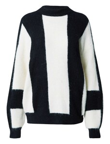 VILA ROUGE Пуловер 'SINA' черно / бяло