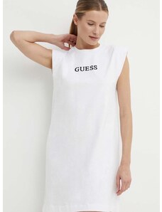 Памучна рокля Guess ATHENA в бяло къса с уголемена кройка V4GK05 KC641