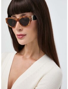 Слънчеви очила Saint Laurent в кафяво SL M94