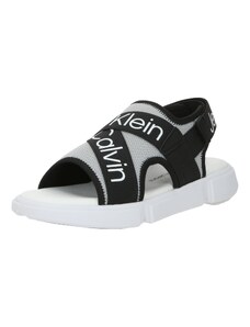 Calvin Klein Jeans Отворени обувки черно / бяло