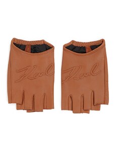 Karl Lagerfeld Ръкавици с къси пръсти кафяво