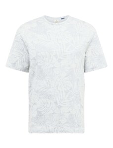JACK & JONES Тениска 'Nael' сив меланж / бяло