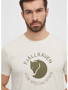 Тениска Fjallraven Fjällräven Fox в бежово с принт F87052