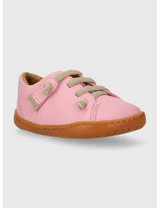 Детски половинки обувки от кожа Camper в розово
