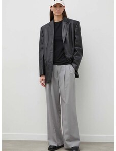 Панталон 2NDDAY 2ND Miles - Daily Sleek в сиво със стандартна кройка, с висока талия 2000160151