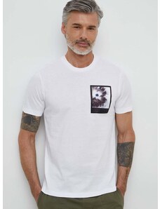 Памучна тениска Calvin Klein в бяло с принт K10K112492