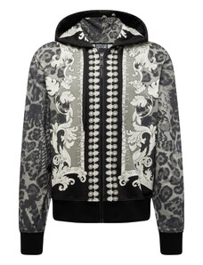 Versace Jeans Couture Суичъри с качулка сиво / черно / бяло
