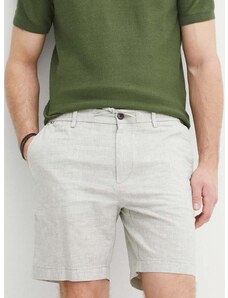 Къс панталон с лен BOSS в зелено 50512555