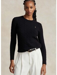 Вълнен пуловер Polo Ralph Lauren дамски в черно от лека материя 211910421