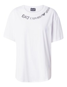 EA7 Emporio Armani Тениска черно / бяло