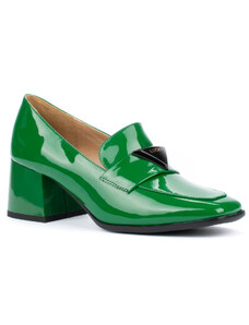 Зелени лачени дамски обувки ELIZA