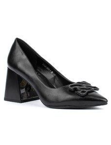 Черни дамски обувки с катарама